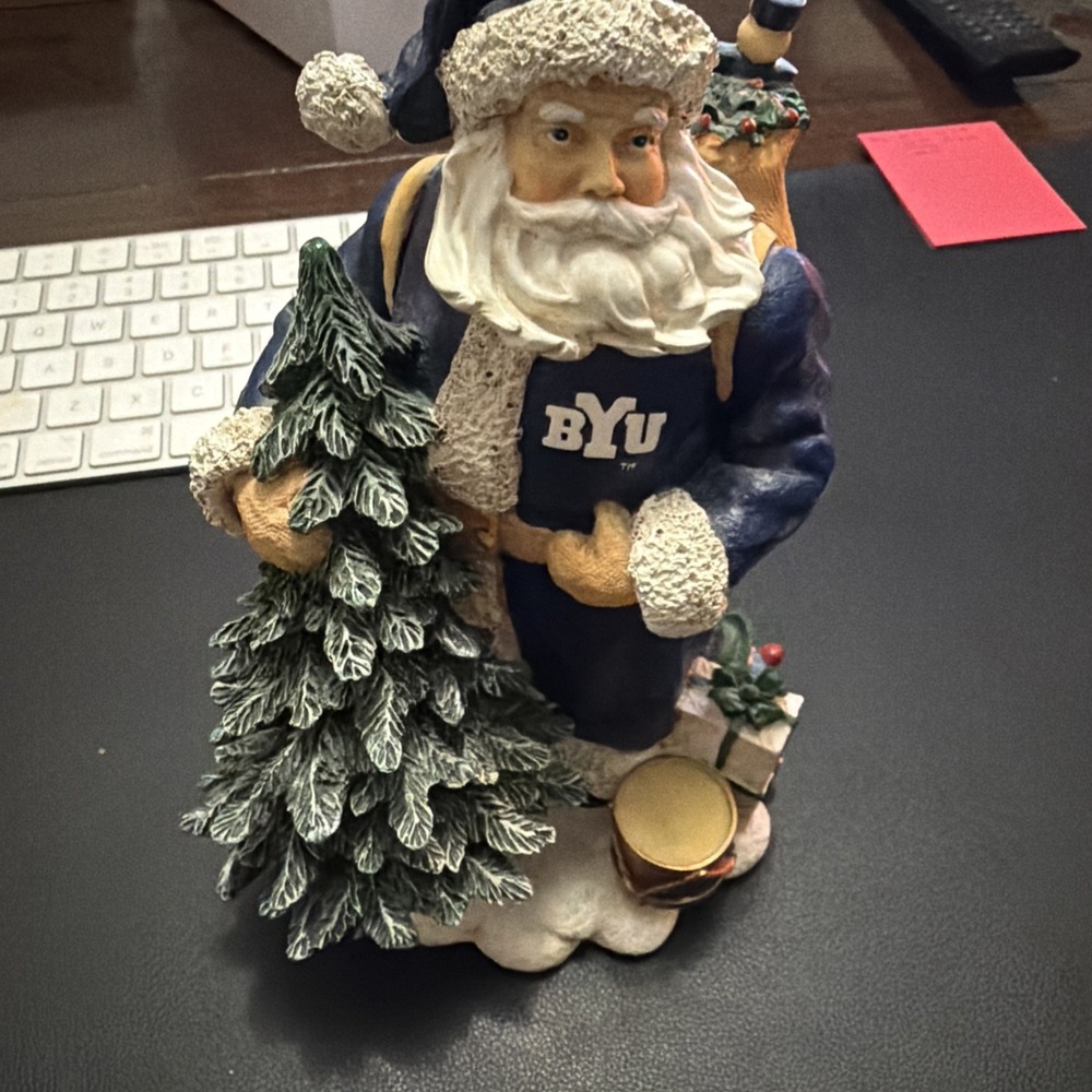 BYU Cougars Santa Figurine 2001 First In A Limited Series!